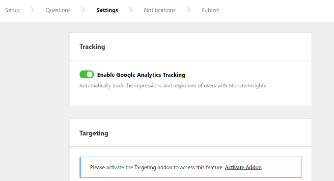 Enable tracking in UserFeedback