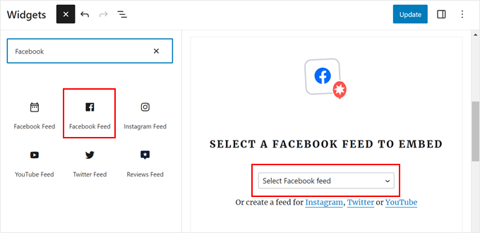 Adding a Facebook album feed in a widget area