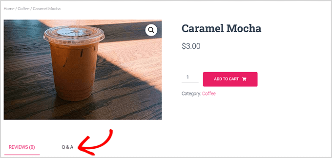 Click Q and A tab on the product page