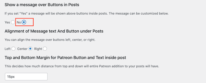 从 WordPress 中的 Patreon 按钮中删除自定义消息