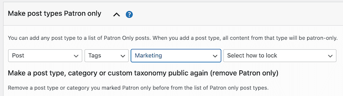在 WordPress 中将标签限制为 Patreon 成员