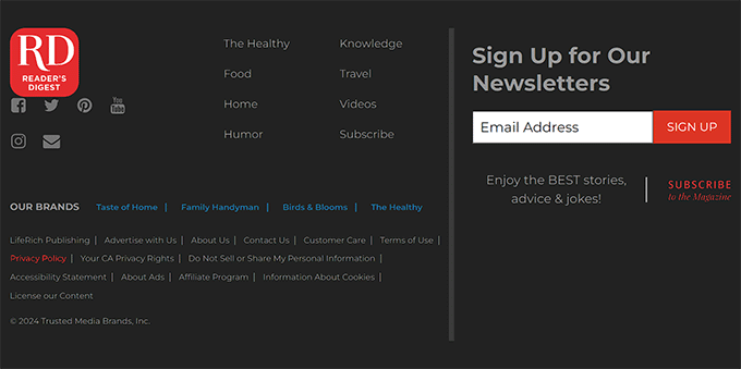 Reader's Digest footer
