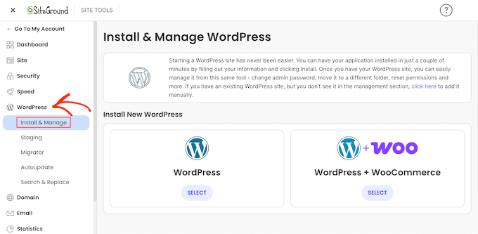Come installare WordPress e WooCommerce su SiteGround
