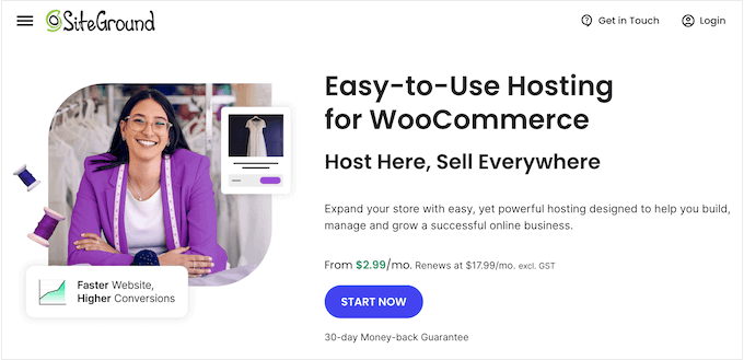 Hosting WooCommerce dedicato di SiteGround