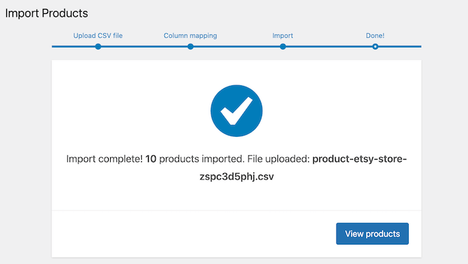 Importing multiple products into an online store