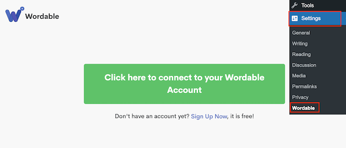 将 Wordable 连接到您的 WordPress 网站