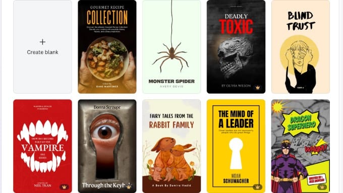 Șabloane pentru coperți de carte Canva