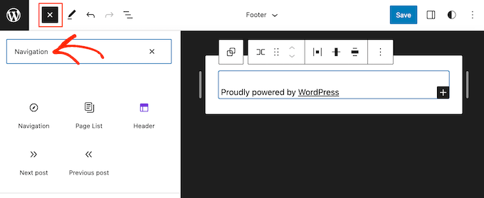 Adding a navigation block to the full-site editor (FSE)