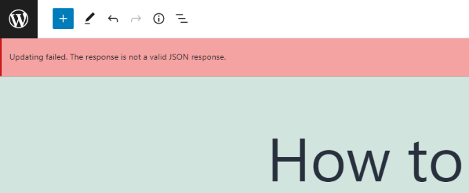 View JSON error in block editor