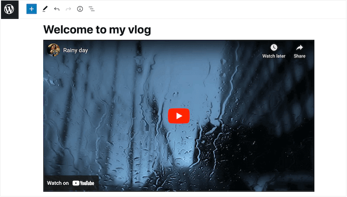 How to show a YouTube vlog in WordPress