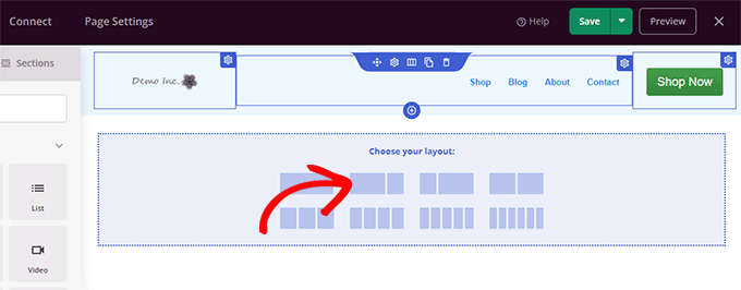 Add layout columns