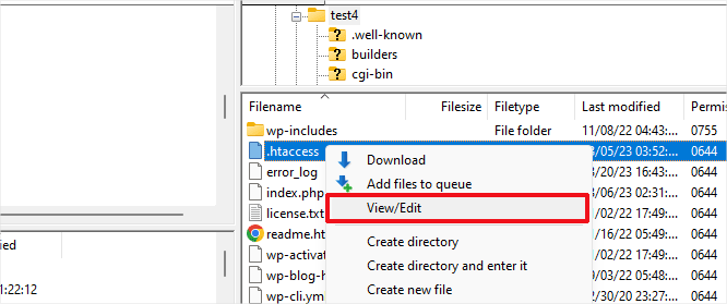 Edit .htaccess file