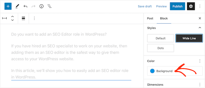 How to style the Separator block in WordPress