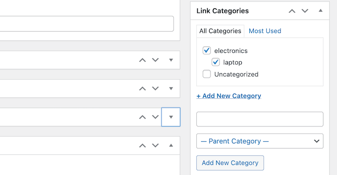 Adding categories to a ThirstyAffiliates affiliate link