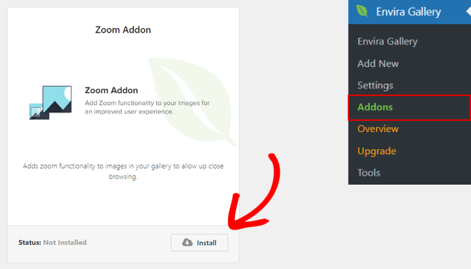 Install the Zoom Addon for Envira Gallery