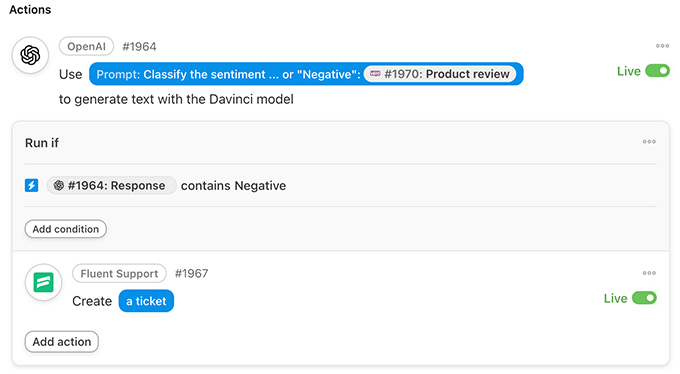 How to tag a negative support ticket with OpenAI and Automator
