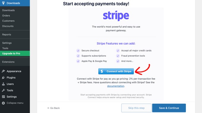 Easy Digital Downloads Setup Connect With Stripe