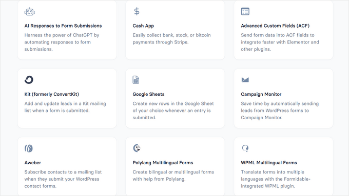 Add-ons Formidable Forms