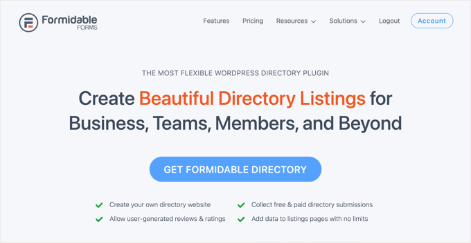 The Formidable Forms Directory Page