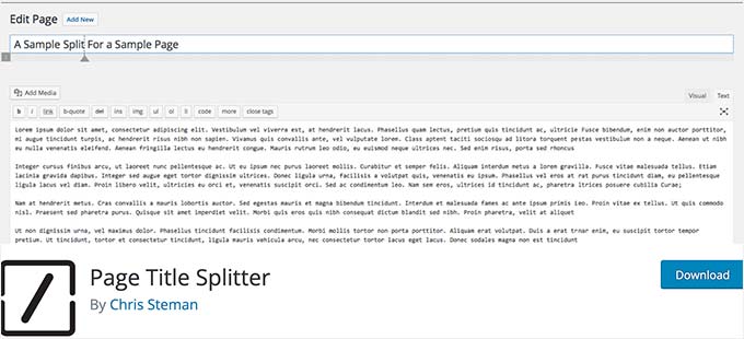 Page Title Splitter