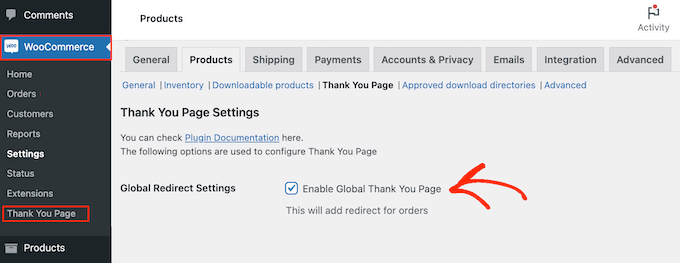 Showing a custom thank you page to WooCommerce customers