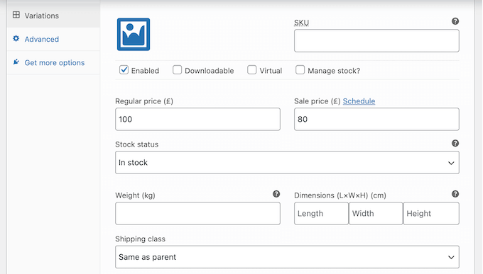 Configuring a vehicle part product