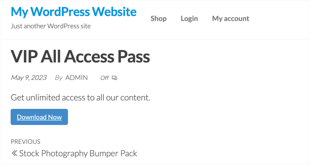 How to customize the all access download pass