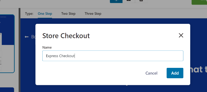 Enter a name for your checkout page