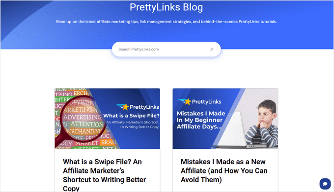 The Pretty Links affiliate marketing blog