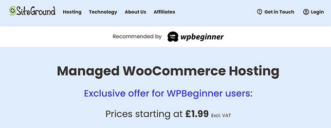SiteGround WooCommerce hosting
