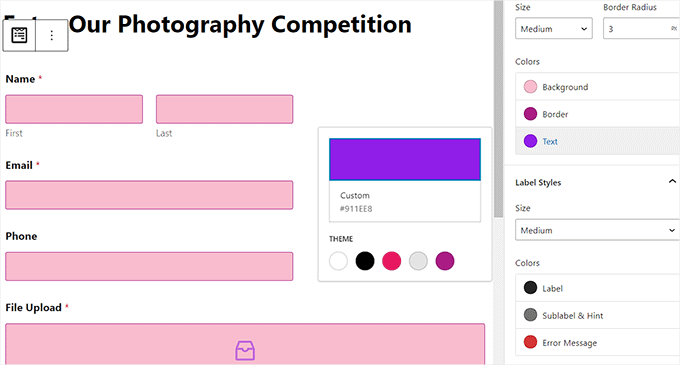 Style your file upload form