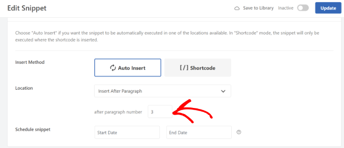 WebHostingExhibit update-and-activate-the-snippet How to Automatically Add a Disclaimer in WordPress (Easy Way)  
