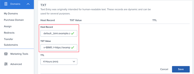 Adding the BIMI Record to Your DNS Settings