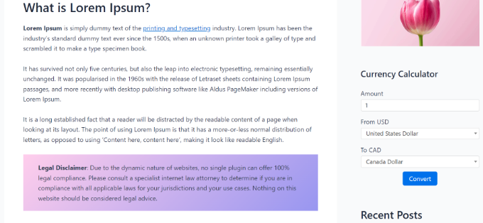 WebHostingExhibit view-disclaimer-notice-preview How to Automatically Add a Disclaimer in WordPress (Easy Way)  