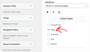 How to Show or Hide Widgets on Specific WordPress Pages