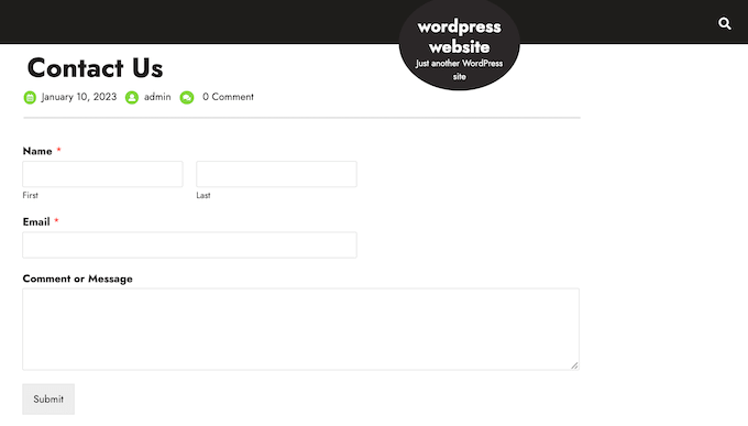 A contact form, created using WPForms