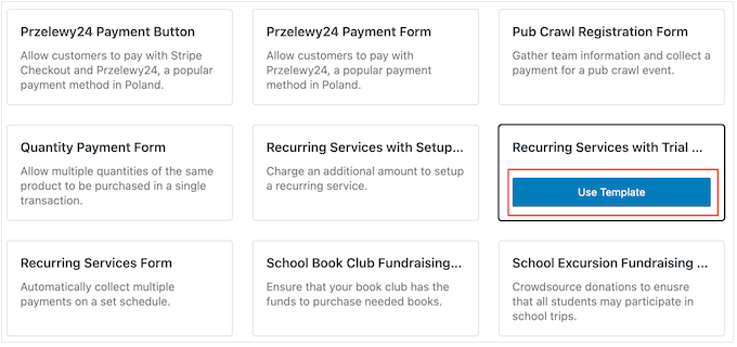 WP Simple Pay 的订阅和免费试用模板