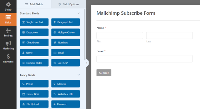 Add custom form fields