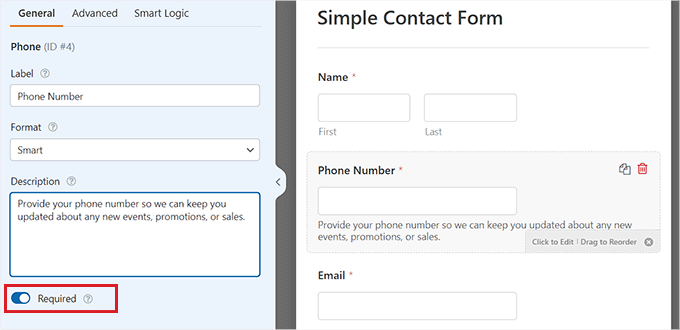 Configure Phone field settings