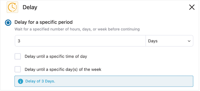 Adding a delay to an automation workflow