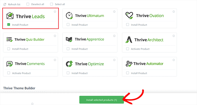 安装 Thrive Leads 插件