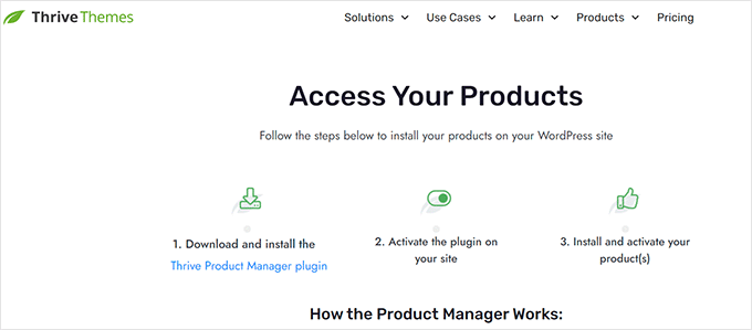 Install Thrive Product Manager