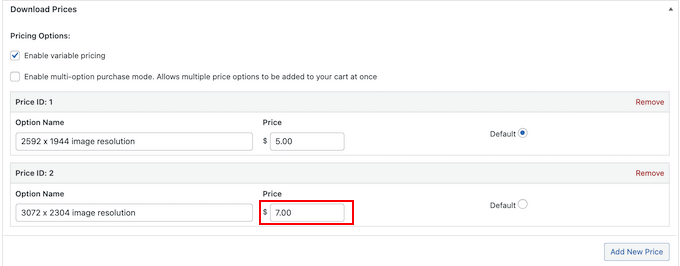 Creating variable pricing in WordPress