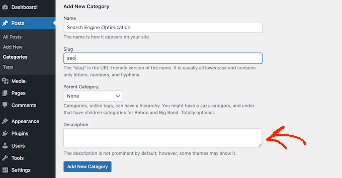 Como adicionar uma descrição de categoria a uma página de arquivo