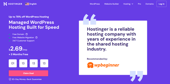 Hostinger website