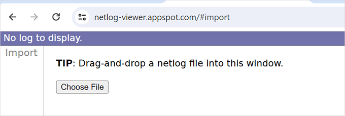 Choose file to view in netlog viewer app