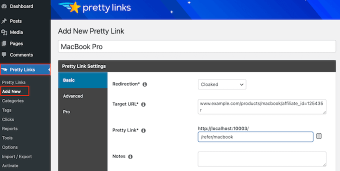 How to cloak an affiliate link in WordPress with Pretty Links
