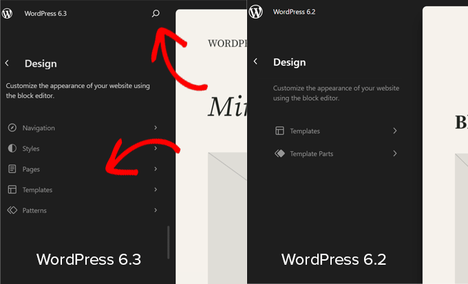 Site Editor navigation in WordPress 6.3