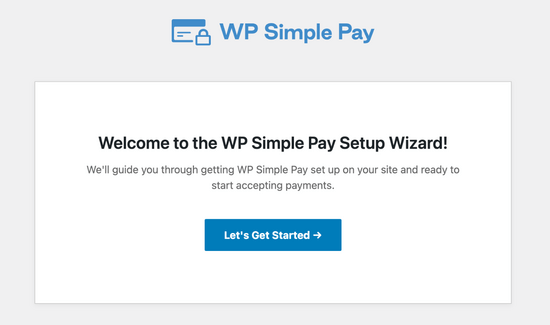 WP Simple Pay setup wizard