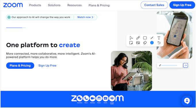 The Zoom video calling software